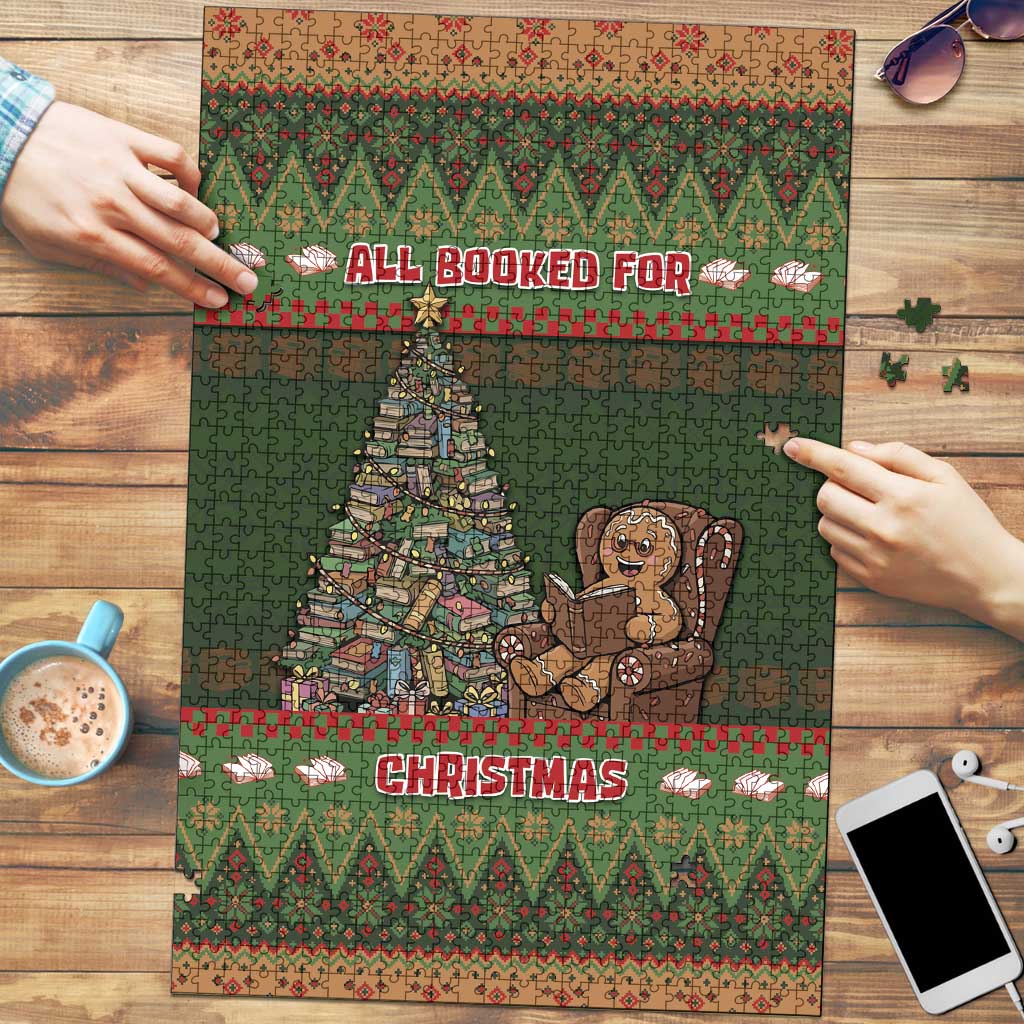 Book Lovers Christmas Puzzle Gingerbread With Xmas Book Tree - Wonder Print Shop