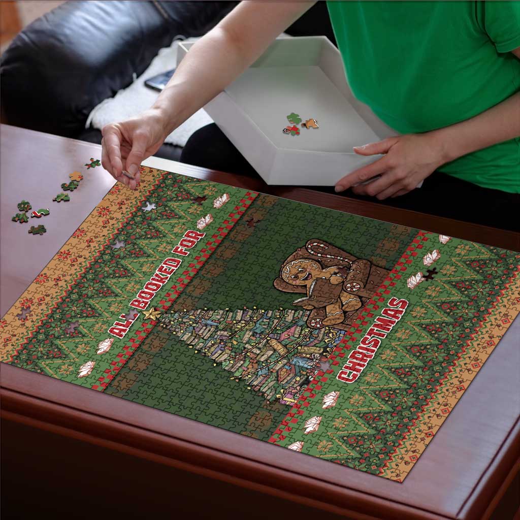 Book Lovers Christmas Puzzle Gingerbread With Xmas Book Tree - Wonder Print Shop
