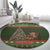 Book Lovers Christmas Round Carpet Gingerbread With Xmas Book Tree - Wonder Print Shop