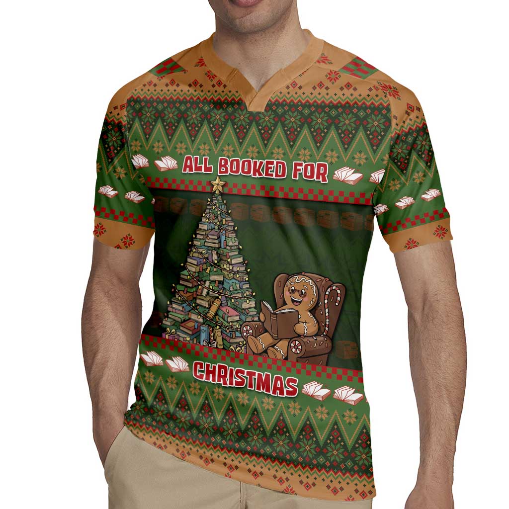 Book Lovers Christmas Rugby Jersey Gingerbread With Xmas Book Tree - Wonder Print Shop