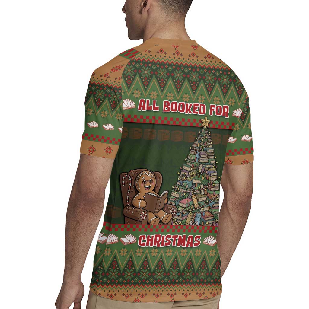 Book Lovers Christmas Rugby Jersey Gingerbread With Xmas Book Tree - Wonder Print Shop