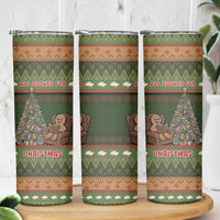 Book Lovers Christmas Skinny Tumbler Gingerbread With Xmas Book Tree - Wonder Print Shop