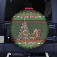 Book Lovers Christmas Spare Tire Cover Gingerbread With Xmas Book Tree - Wonder Print Shop