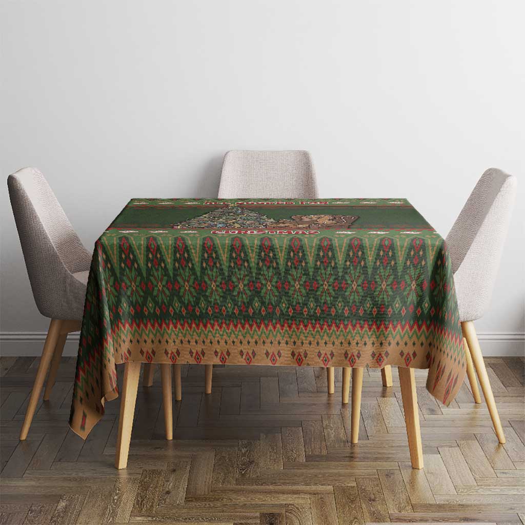 Book Lovers Christmas Tablecloth Gingerbread With Xmas Book Tree - Wonder Print Shop