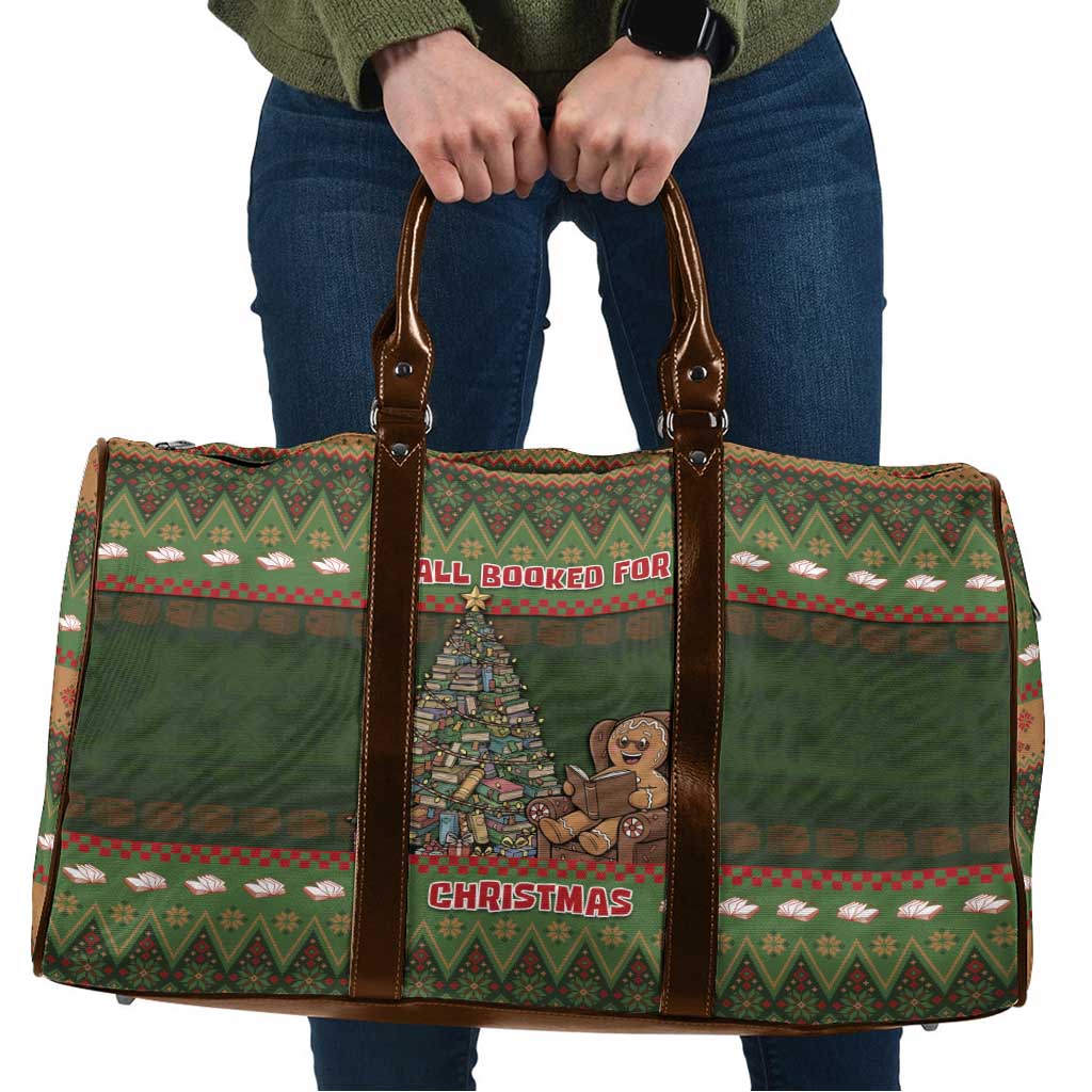 Book Lovers Christmas Travel Bag Gingerbread With Xmas Book Tree - Wonder Print Shop