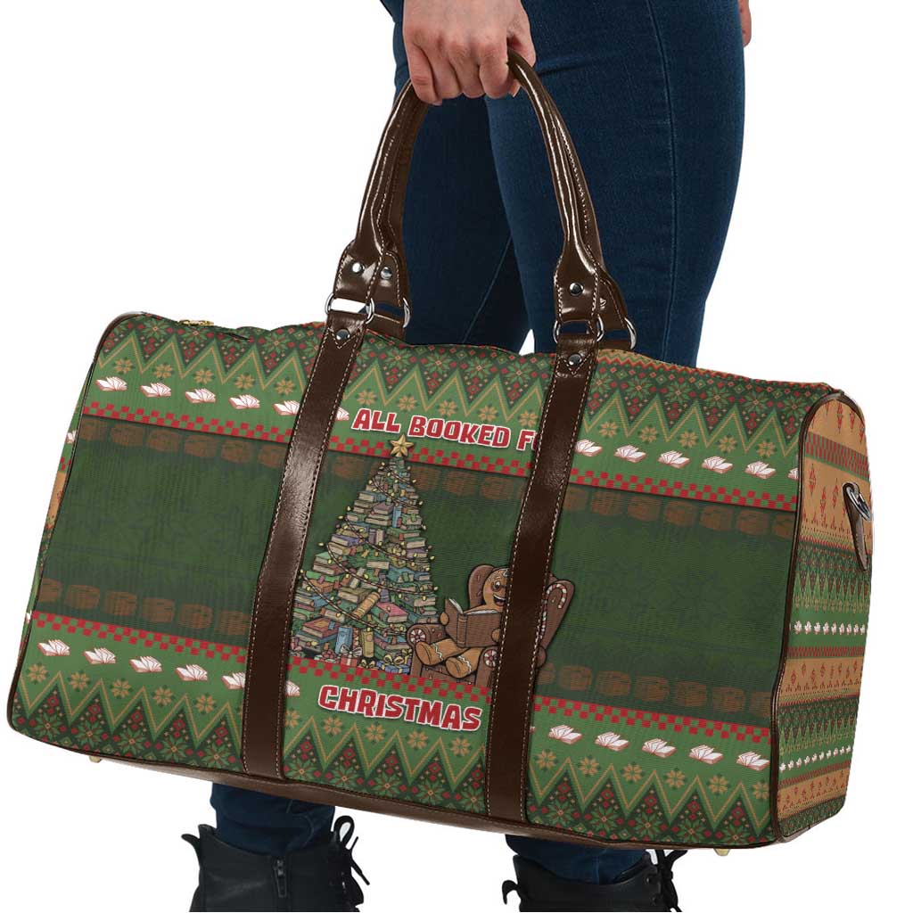 Book Lovers Christmas Travel Bag Gingerbread With Xmas Book Tree - Wonder Print Shop