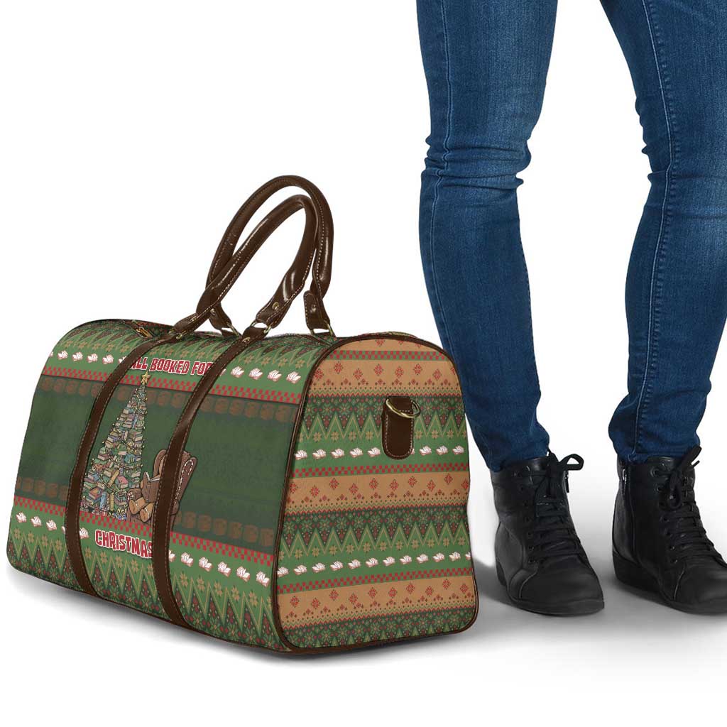 Book Lovers Christmas Travel Bag Gingerbread With Xmas Book Tree - Wonder Print Shop