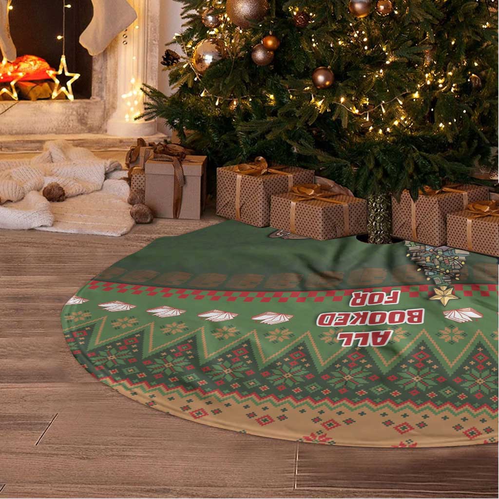 Book Lovers Christmas Tree Skirt Gingerbread With Xmas Book Tree - Wonder Print Shop