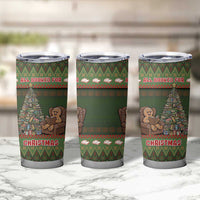 Book Lovers Christmas Tumbler Cup Gingerbread With Xmas Book Tree - Wonder Print Shop