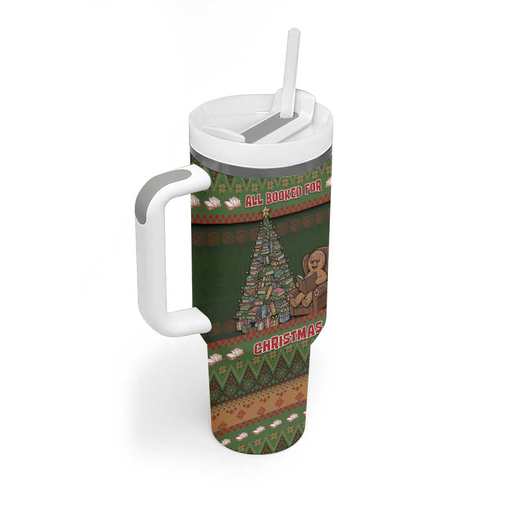 Book Lovers Christmas Tumbler With Handle Gingerbread With Xmas Book Tree - Wonder Print Shop