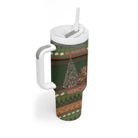 Book Lovers Christmas Tumbler With Handle Gingerbread With Xmas Book Tree - Wonder Print Shop