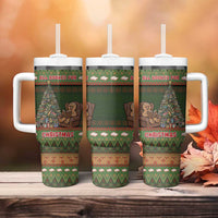 Book Lovers Christmas Tumbler With Handle Gingerbread With Xmas Book Tree - Wonder Print Shop