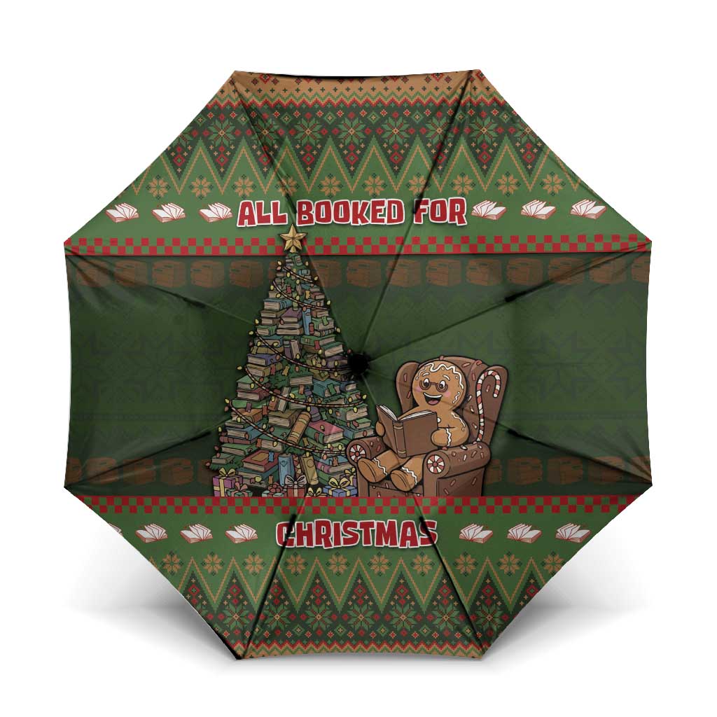 Book Lovers Christmas Umbrella Gingerbread With Xmas Book Tree - Wonder Print Shop