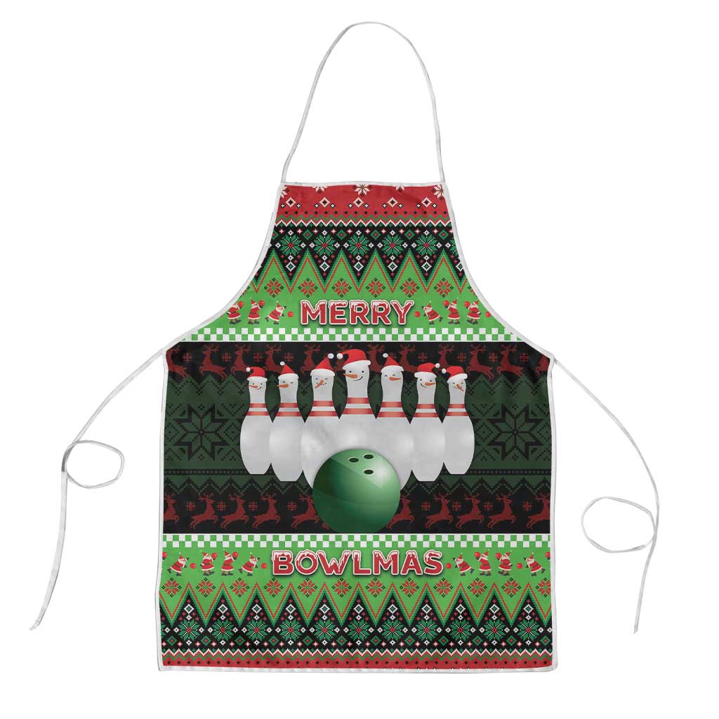 Bowling Christmas Apron Merry Bowlmas - Wonder Print Shop