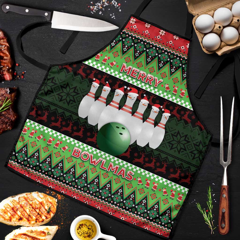 Bowling Christmas Apron Merry Bowlmas - Wonder Print Shop