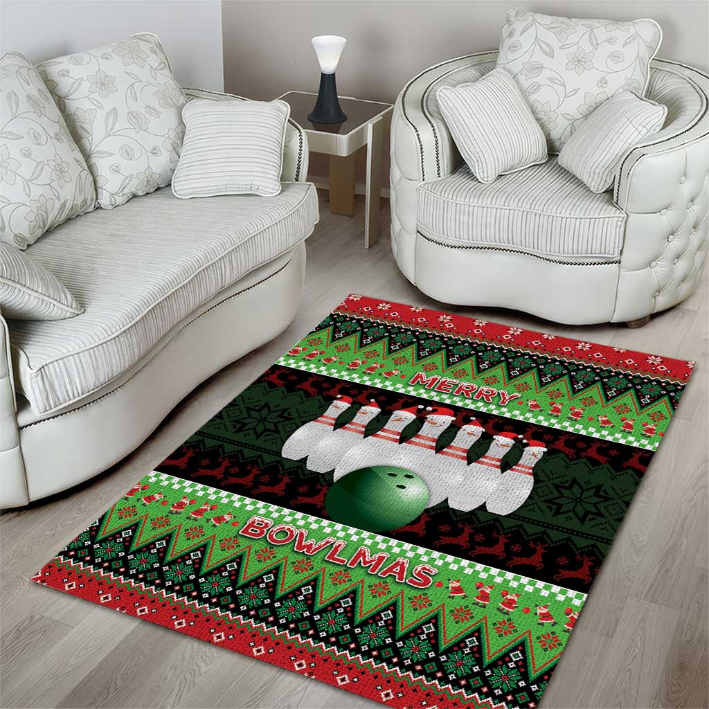 Bowling Christmas Area Rug Merry Bowlmas - Wonder Print Shop