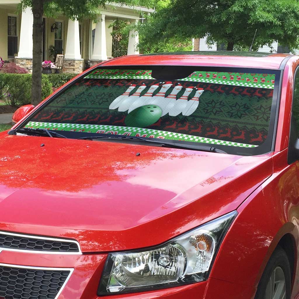 Bowling Christmas Auto Sun Shade Merry Bowlmas - Wonder Print Shop