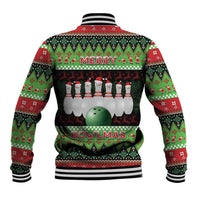 Bowling Christmas Baseball Jacket Merry Bowlmas - Wonder Print Shop