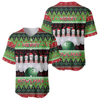 Bowling Christmas Baseball Jersey Merry Bowlmas - Wonder Print Shop