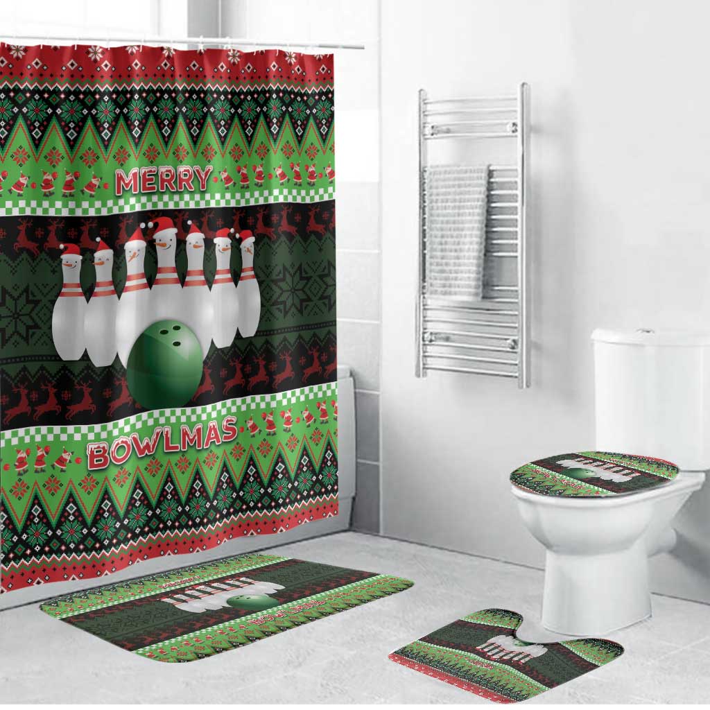 Bowling Christmas Bathroom Set Merry Bowlmas - Wonder Print Shop