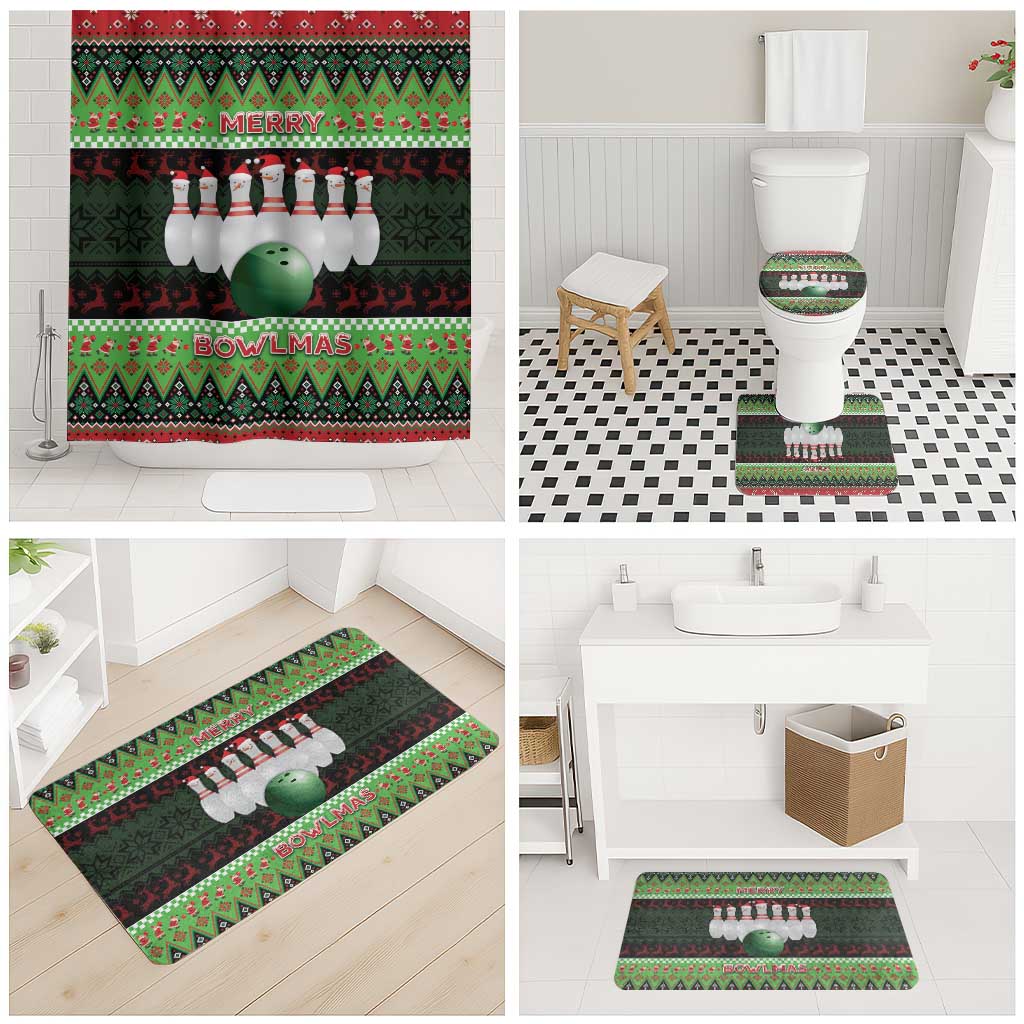 Bowling Christmas Bathroom Set Merry Bowlmas - Wonder Print Shop