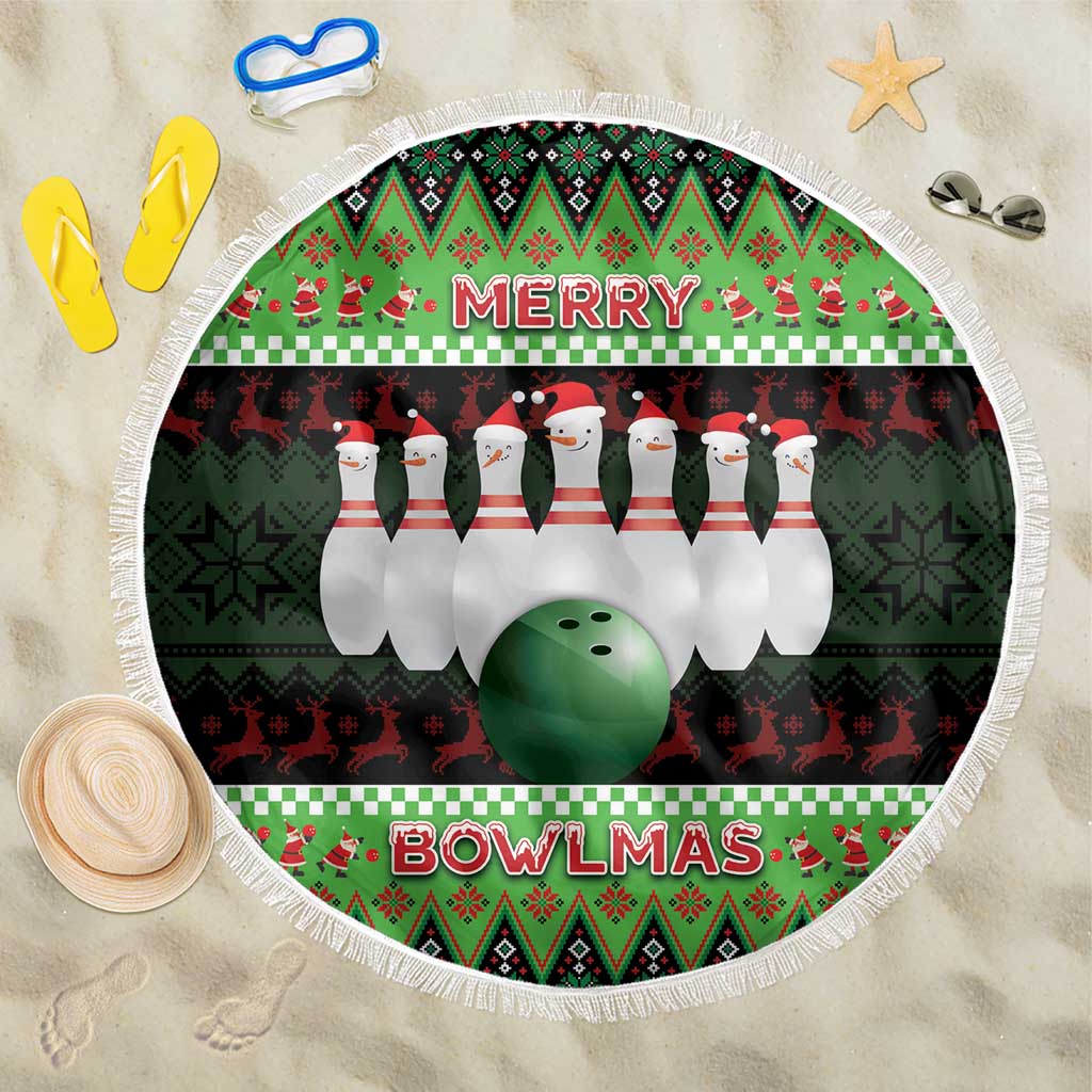 Bowling Christmas Beach Blanket Merry Bowlmas - Wonder Print Shop