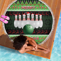 Bowling Christmas Beach Blanket Merry Bowlmas - Wonder Print Shop