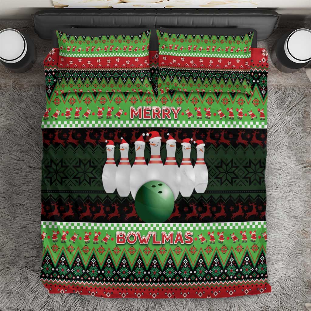 Bowling Christmas Bedding Set Merry Bowlmas - Wonder Print Shop