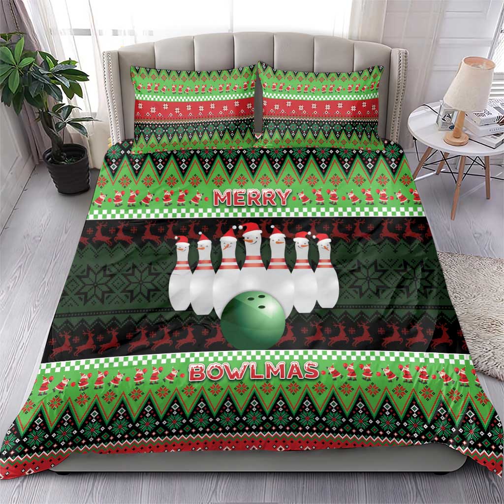 Bowling Christmas Bedding Set Merry Bowlmas - Wonder Print Shop