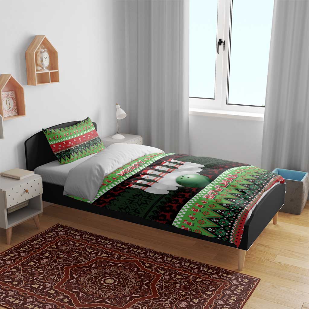 Bowling Christmas Bedding Set Merry Bowlmas - Wonder Print Shop