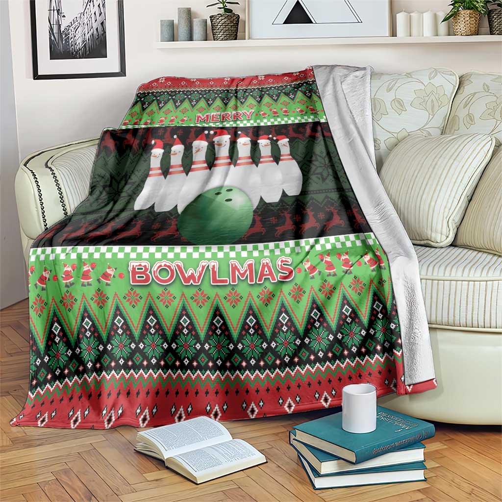 Bowling Christmas Blanket Merry Bowlmas - Wonder Print Shop