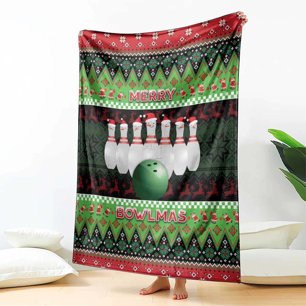 Bowling Christmas Blanket Merry Bowlmas - Wonder Print Shop