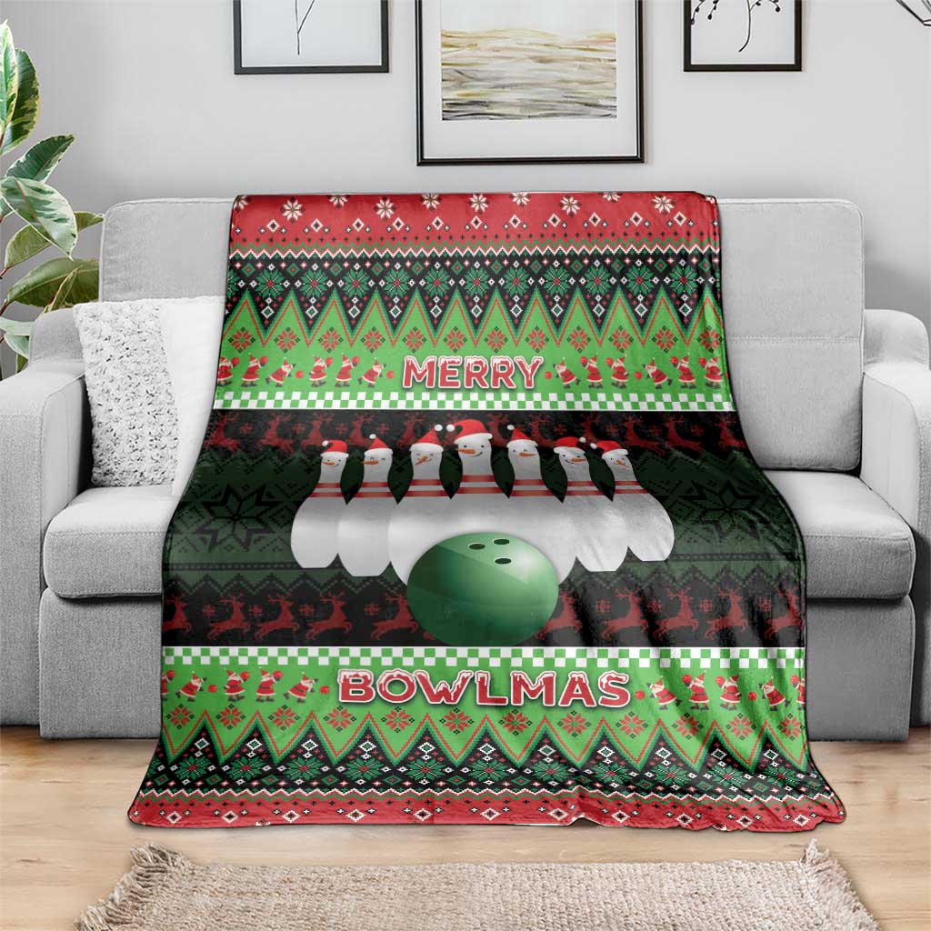 Bowling Christmas Blanket Merry Bowlmas - Wonder Print Shop