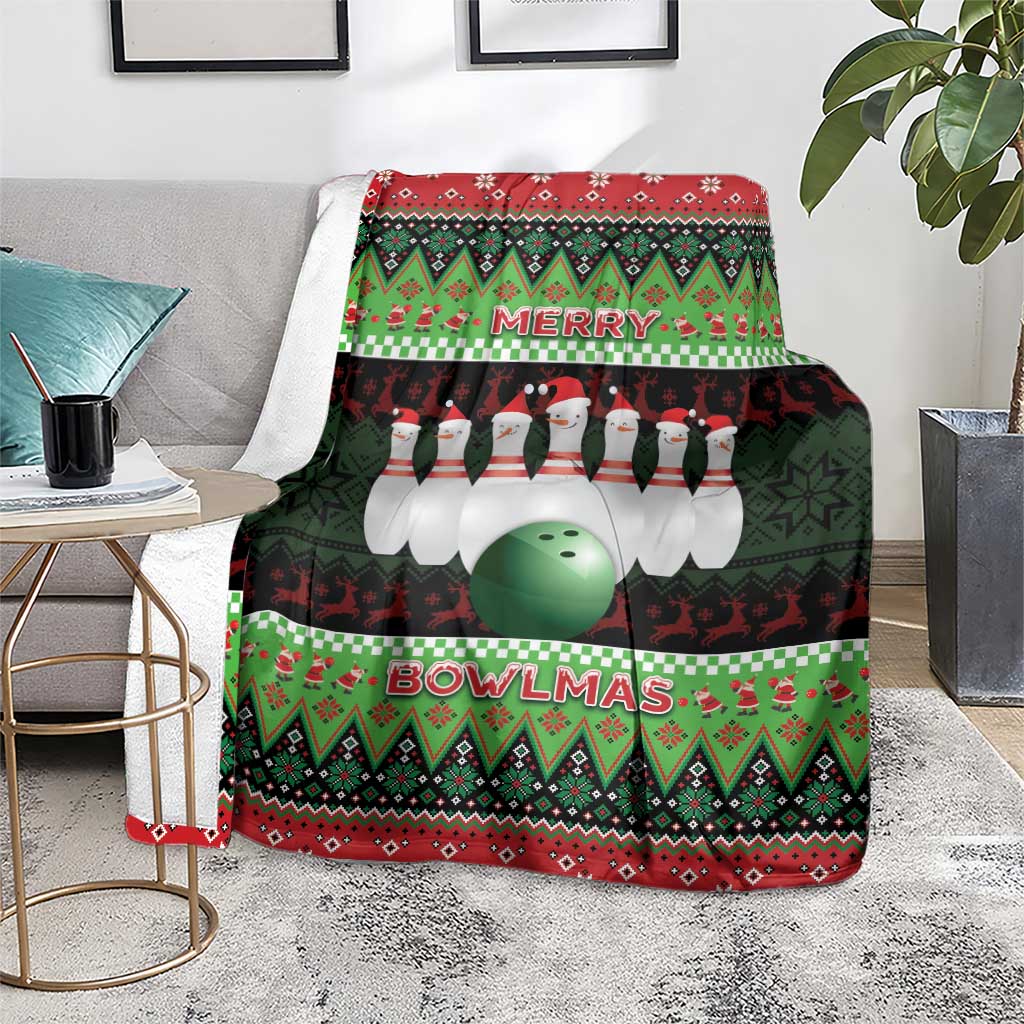 Bowling Christmas Blanket Merry Bowlmas - Wonder Print Shop