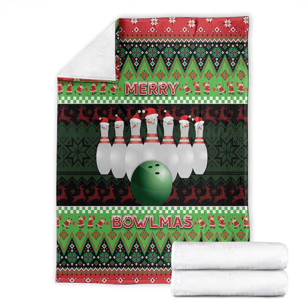 Bowling Christmas Blanket Merry Bowlmas - Wonder Print Shop