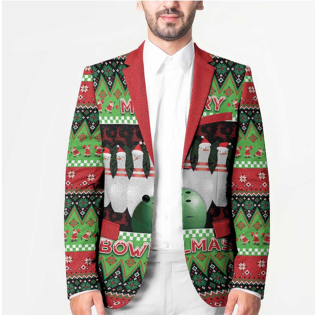 Bowling Christmas Blazer Merry Bowlmas - Wonder Print Shop