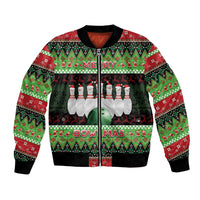 Bowling Christmas Bomber Jacket Merry Bowlmas - Wonder Print Shop