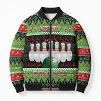 Bowling Christmas Bomber Puffer Jacket Merry Bowlmas - Wonder Print Shop