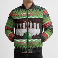 Bowling Christmas Bomber Puffer Jacket Merry Bowlmas - Wonder Print Shop