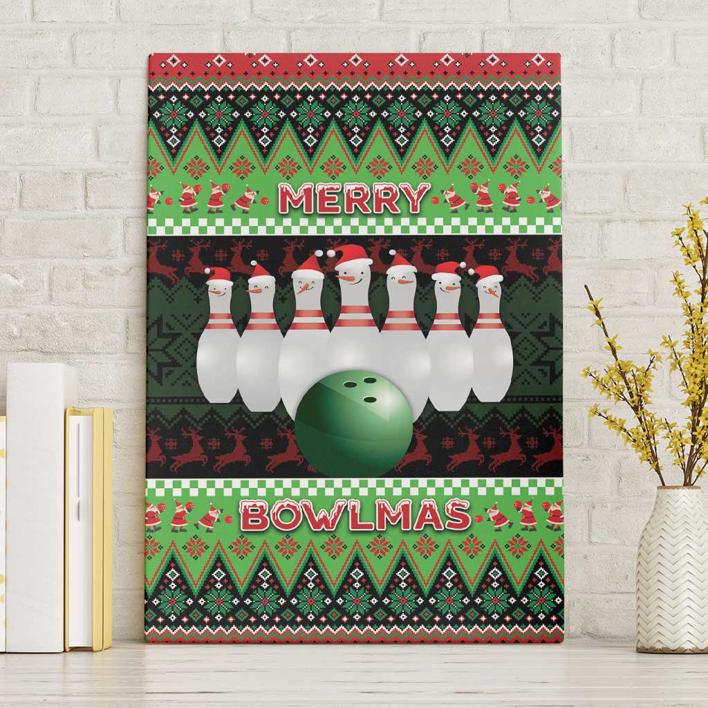 Bowling Christmas Canvas Wall Art Merry Bowlmas - Wonder Print Shop