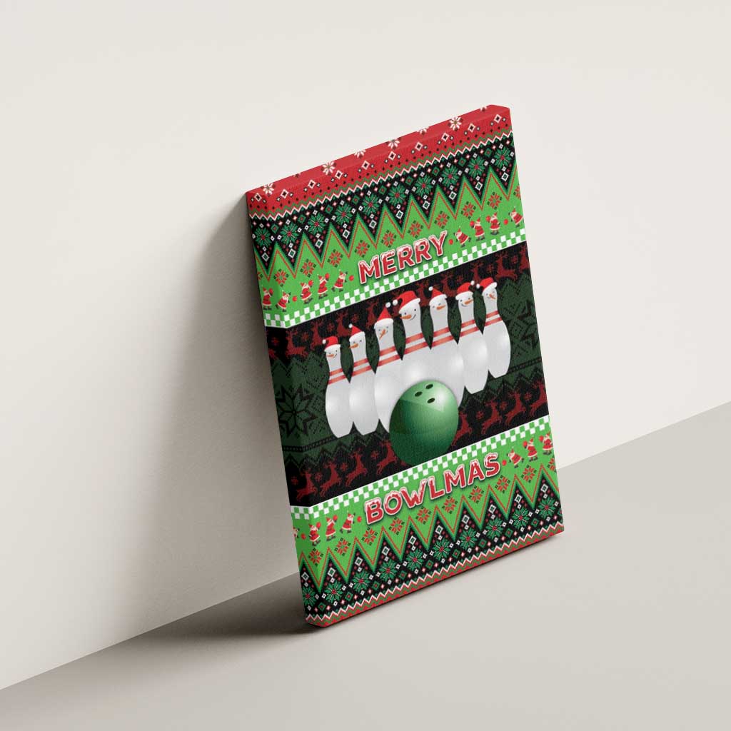 Bowling Christmas Canvas Wall Art Merry Bowlmas - Wonder Print Shop