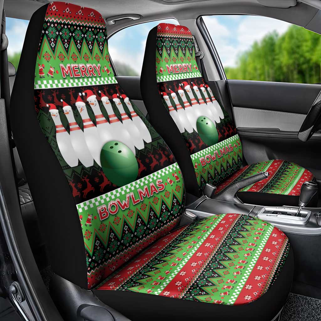 Bowling Christmas Car Seat Cover Merry Bowlmas - Wonder Print Shop