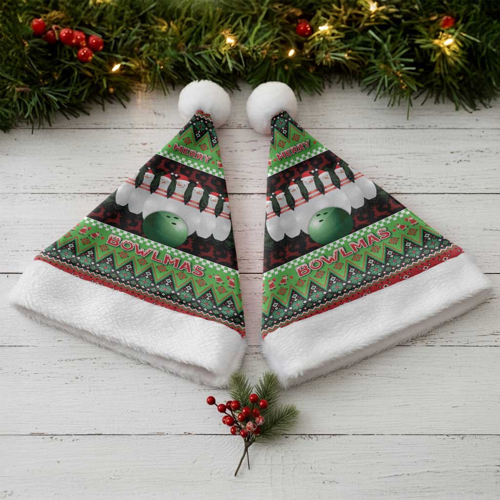 Bowling Christmas Santa Hat Merry Bowlmas - Wonder Print Shop