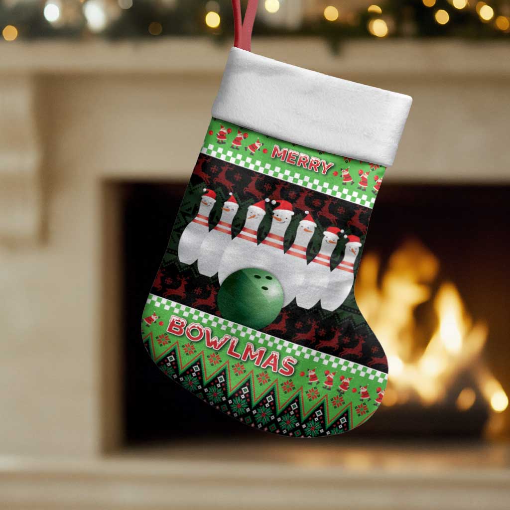 Bowling Christmas Stocking Merry Bowlmas - Wonder Print Shop