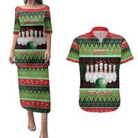 Bowling Christmas Couples Matching Puletasi and Hawaiian Shirt Merry Bowlmas - Wonder Print Shop