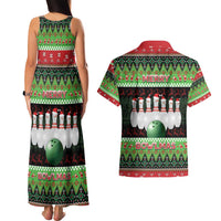 Bowling Christmas Couples Matching Tank Maxi Dress and Hawaiian Shirt Merry Bowlmas - Wonder Print Shop