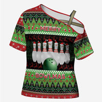 Bowling Christmas Cross Shoulder Shirt Merry Bowlmas - Wonder Print Shop