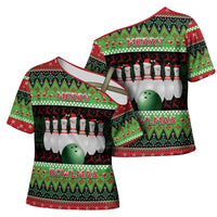 Bowling Christmas Cross Shoulder Shirt Merry Bowlmas - Wonder Print Shop