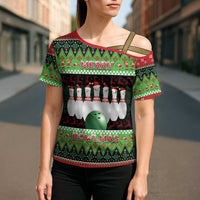 Bowling Christmas Cross Shoulder Shirt Merry Bowlmas - Wonder Print Shop