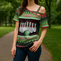 Bowling Christmas Cross Shoulder Shirt Merry Bowlmas - Wonder Print Shop